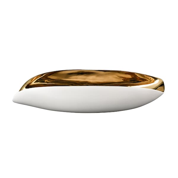 Elk Home Greer Vessel, White and Gold Glazed - H0017-9756