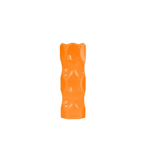 H2H Urban Trends Collection  Ceramic Round Cylindrical Vase With Dimpled Sides, Medium - Orange - H22502247