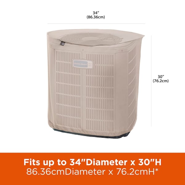 Modern Leisure Chalet Round Air Conditioner Cover, 34 in. Diameter x 3 in. H, Beige - 3040