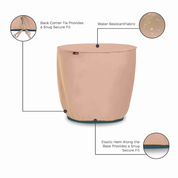 Modern Leisure Chalet Round Air Conditioner Cover, 34 in. Diameter x 3 in. H, Beige - 3040