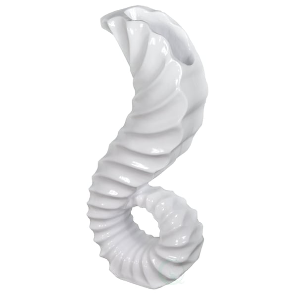 Uniquewise Large White Horn Floor Vase 32 High - QI003208L
