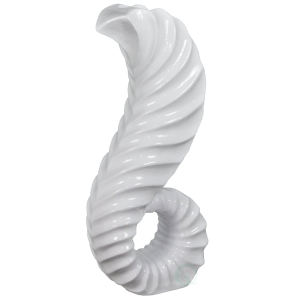 Uniquewise Large White Horn Floor Vase 32 High - QI003208L