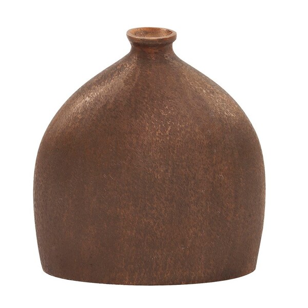 Howard Elliott Textured Flask Vase In Dark Copper small - 35117