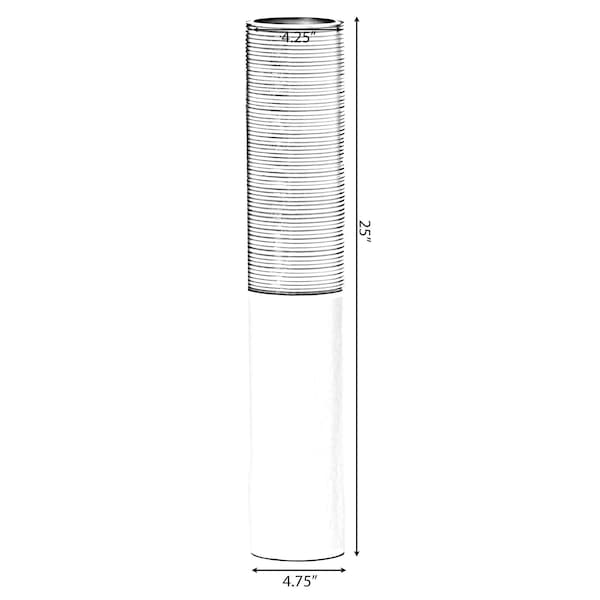 Uniquewise Modern Tall Decorative White and Brown Ribbed Cylinder Floor Vase, 25 Inch - QI004190.S