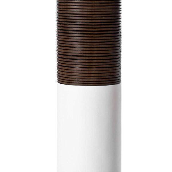 Uniquewise Modern Tall Decorative White and Brown Ribbed Cylinder Floor Vase, 25 Inch - QI004190.S