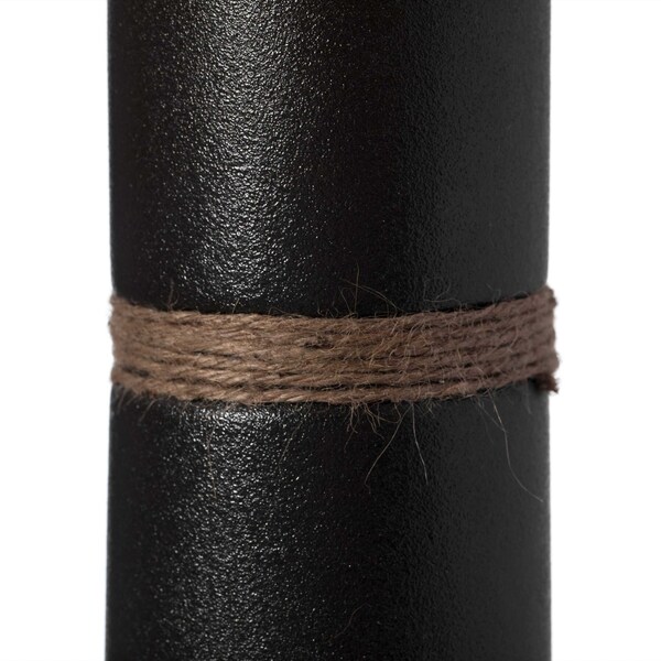 Uniquewise Decorative Modern Ceramic Cylinder Shape Table Vase Flower Holder with Rope, Black 11 Inch - QI004362.L.BK