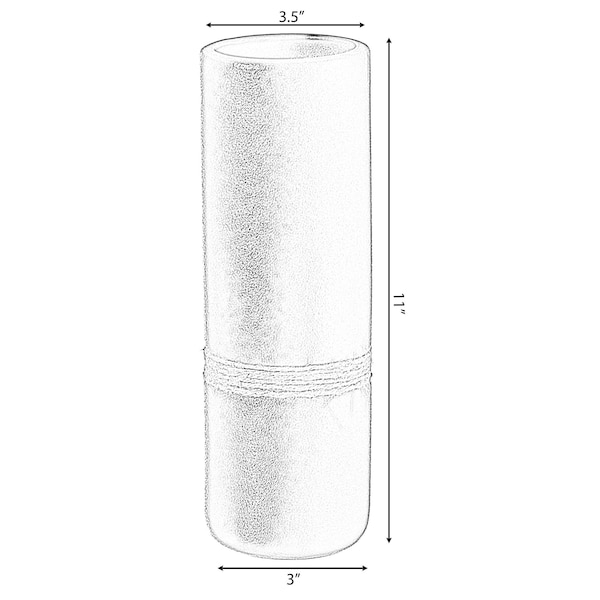 Uniquewise Decorative Modern Ceramic Cylinder Shape Table Vase Flower Holder with Rope, Black 11 Inch - QI004362.L.BK
