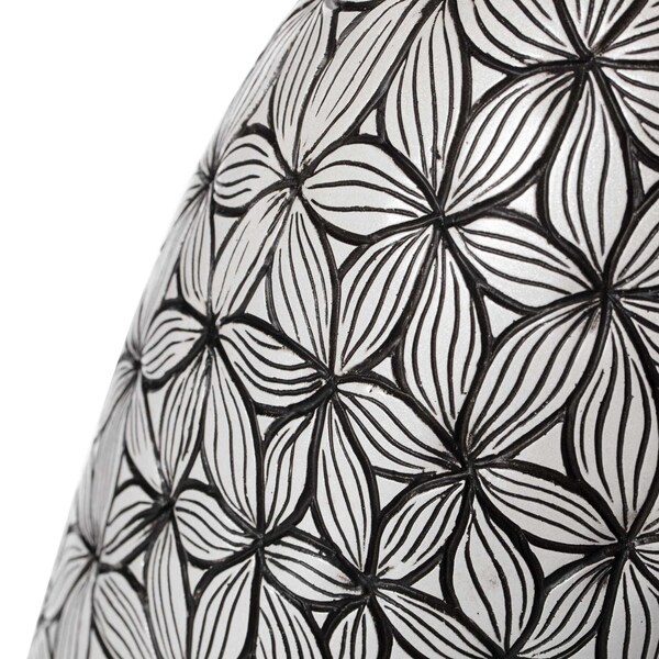 Uniquewise Flower-Inspired Ceramic Vase - Unique White 7-Inch-Dia Round Table Decor - Classic White Pottery - QI004035