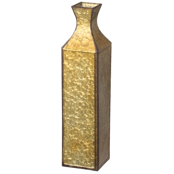 Uniquewise Antique Style Metal Bottle Shape Gold Floor Vase for Entryway, Living Room or Dining Room, Set of 3 - QI004442.3