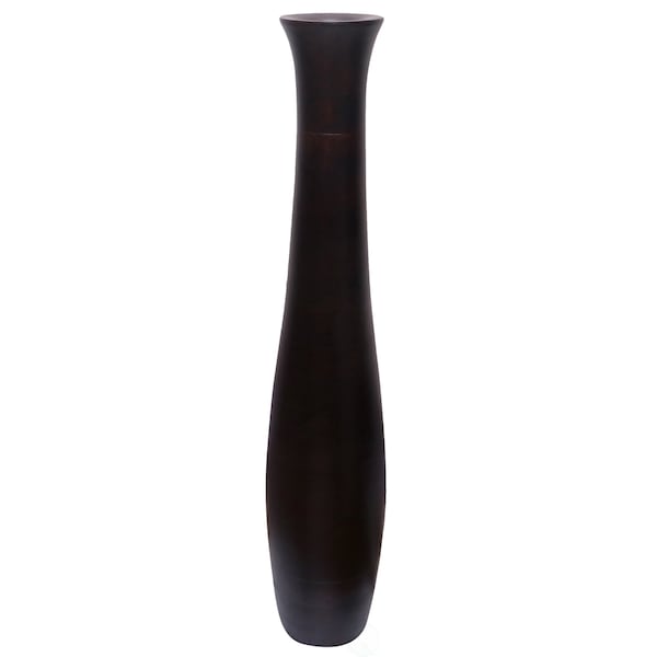 Uniquewise Brown Decorative Contemporary Mango Wood Curved Shaped Floor Vase, 30 Inch - QI004433.M