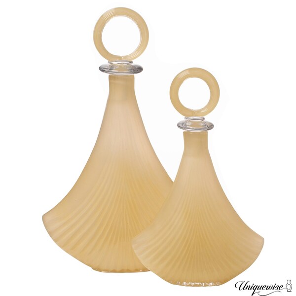 Uniquewise Unique 20-Inch and 16-Inch Decanter-Inspired Glass Vases - Ideal Centerpieces for Entryway - QI004734.2