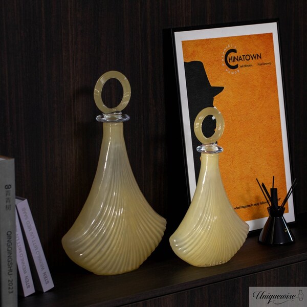 Uniquewise Unique 20-Inch and 16-Inch Decanter-Inspired Glass Vases - Ideal Centerpieces for Entryway - QI004734.2