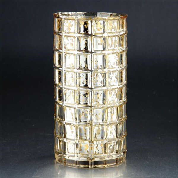 Diamond Star Diamond Star 57054 10 x 5 in. Glass Vase; Gold - 57054