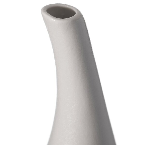 Uniquewise White Contemporary Unique Teardrop Shaped Ceramic Table Vase Flower Holder, 8 Inch - QI004367.S