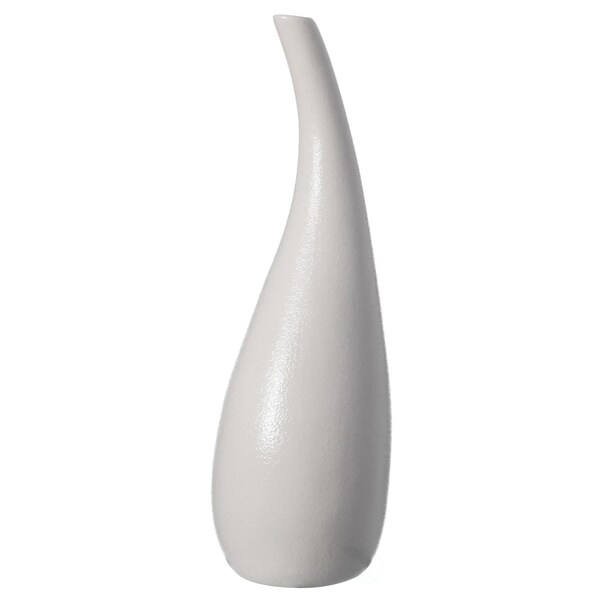 Uniquewise White Contemporary Unique Teardrop Shaped Ceramic Table Vase Flower Holder, 8 Inch - QI004367.S