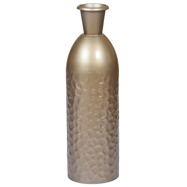 Uniquewise Modern Decorative Iron Hammered Tabletop Centerpiece Flower Vase, Champagne 15.5 Inch - QI004129.L