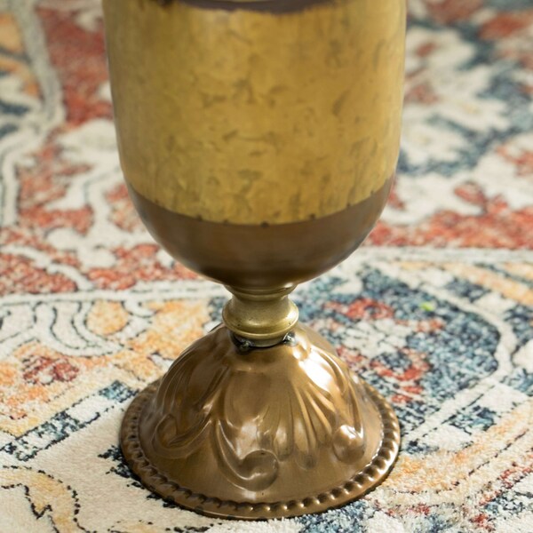 Uniquewise Antique Style 2 Handle Metal Jug Floor Vase for Entryway, Living Room or Dining Room, Small - QI004440.S