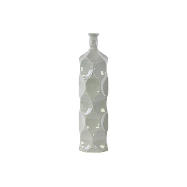 Urban Trends Collection Urban Trends Collection 24400 Ceramic Round Bottle Vase With Dimpled Sides; Large - Gray - 24400
