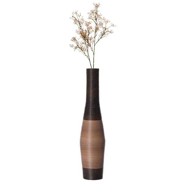Uniquewise Decorative Freestanding Antique Cylinder Shape Floor Vase, 41" Tall, Brown - QI004140