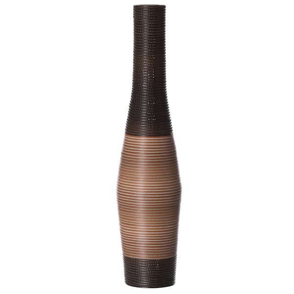 Uniquewise Decorative Freestanding Antique Cylinder Shape Floor Vase, 41" Tall, Brown - QI004140