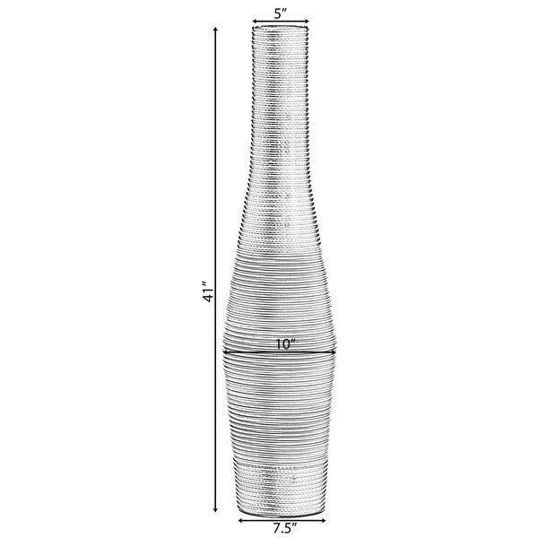 Uniquewise Decorative Freestanding Antique Cylinder Shape Floor Vase, 41" Tall, Brown - QI004140