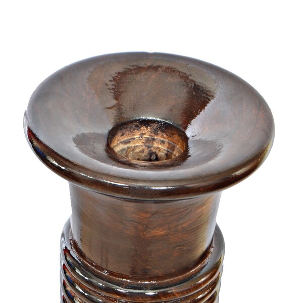 Uniquewise Antique Decorative Brown Hand Curved Mango Wood Floor Flower Vase with Unique Textured Pattern, 36" - QI004009