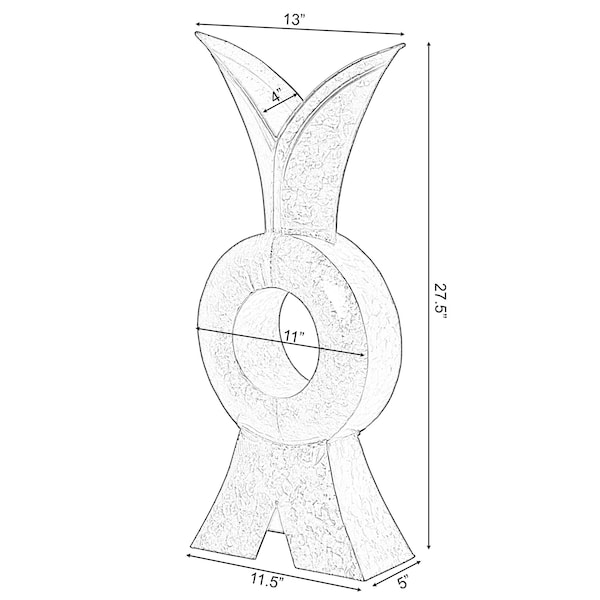 Uniquewise Unique Style Galvanized Gold Metal Design Large Floor Vase for Entryway, Living Room or Dining Room - QI004443.L