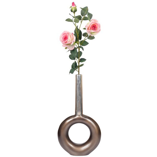 Uniquewise Decorative Antique Aluminium-Casted Table Centerpiece Flower Vase, Two Tone Patina Green , Set of 2 - QI004132-33.2