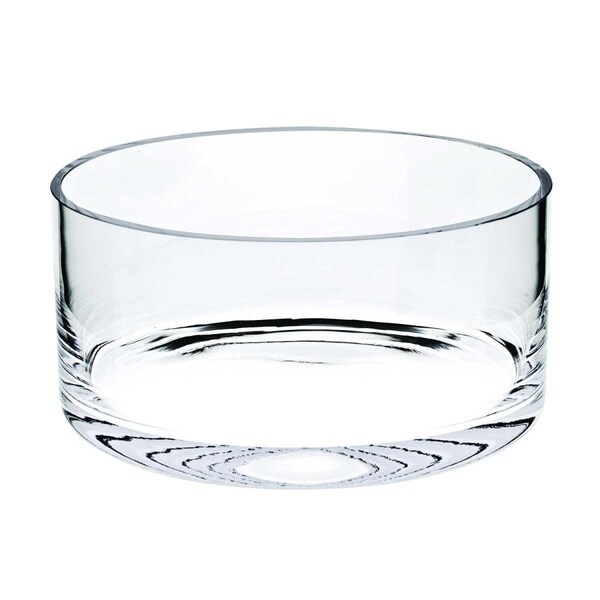 Homeroots 8 in. Mouth Blown  Classic Glass Cylinder Bowl - 375891