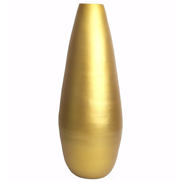 Uniquewise 31.5" Spun Bamboo Modern Tall Floor Vase, Gold Metallic - QI003354G.L