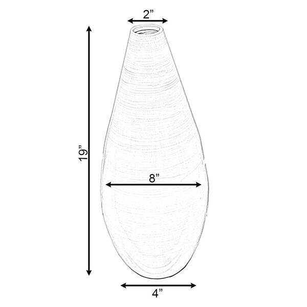 Uniquewise Contemporary Bamboo Floor Flower Vase Tear Drop Design for Dining, Living Room, Entryway Decoration - QI004271.M