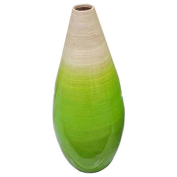Uniquewise Contemporary Bamboo Floor Flower Vase Tear Drop Design for Dining, Living Room, Entryway Decoration - QI004271.M