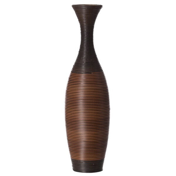 Uniquewise Brown Decorative Antique Trumpet Design 41" Tall Freestanding Floor Vase, Large - QI003828.L