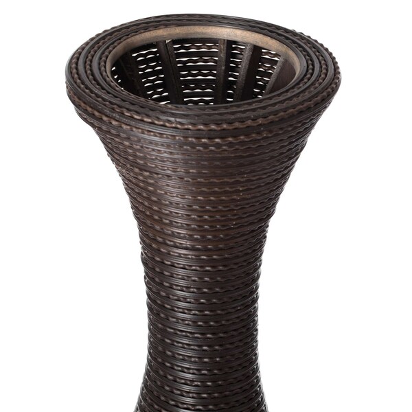 Uniquewise Brown Decorative Antique Trumpet Design 41" Tall Freestanding Floor Vase, Large - QI003828.L