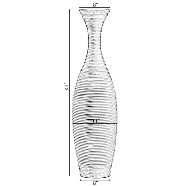 Uniquewise Brown Decorative Antique Trumpet Design 41" Tall Freestanding Floor Vase, Large - QI003828.L