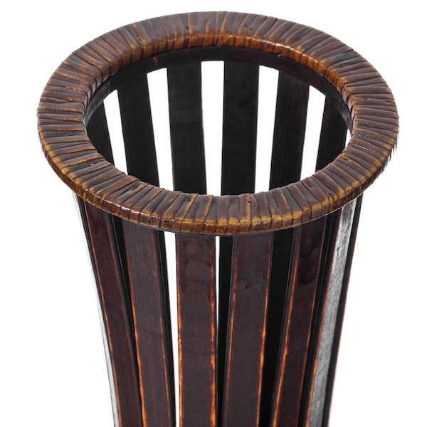 Uniquewise Antique Trumpet Style Floor Vase, For Entryway or Living Room, Brown 36" Tall Bamboo - QI004080