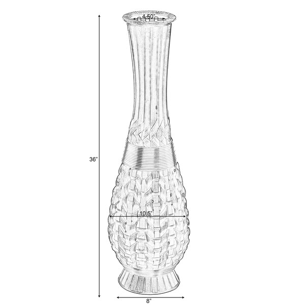 Uniquewise Antique Trumpet Style Floor Vase, For Entryway or Living Room, Brown 36" Tall Bamboo - QI004080