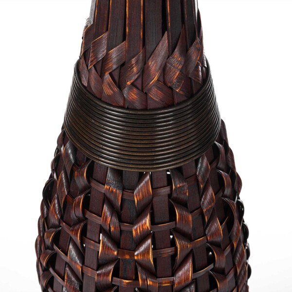 Uniquewise Antique Trumpet Style Floor Vase, For Entryway or Living Room, Brown 36" Tall Bamboo - QI004080