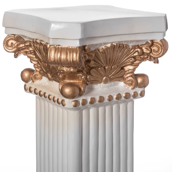 Uniquewise Fiberglass White Plinth Roman Column Ionic Piller Pedestal Vase Stand - Photography Props - 27 Inch - QI004125-27