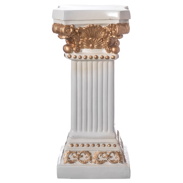 Uniquewise Fiberglass White Plinth Roman Column Ionic Piller Pedestal Vase Stand - Photography Props - 27 Inch - QI004125-27