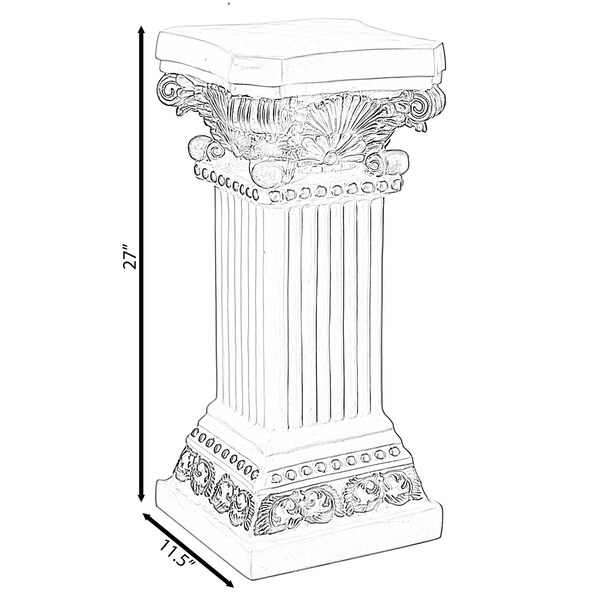 Uniquewise Fiberglass White Plinth Roman Column Ionic Piller Pedestal Vase Stand - Photography Props - 27 Inch - QI004125-27