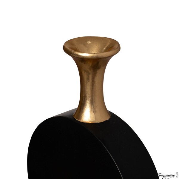 Uniquewise 38 Inch Vintage Gold and Black Fiberglass Tall Floor Vase - Enhances Home Decor with - QI004679.M