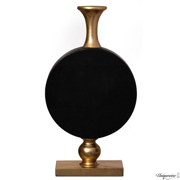 Uniquewise 38 Inch Vintage Gold and Black Fiberglass Tall Floor Vase - Enhances Home Decor with - QI004679.M