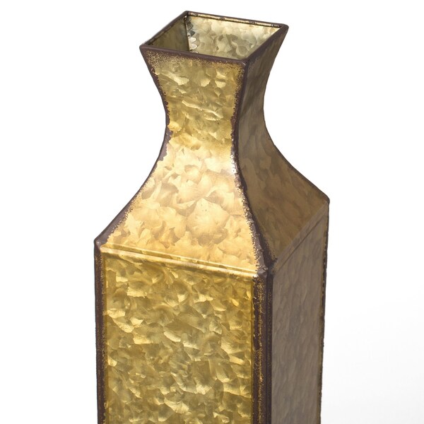 Uniquewise Antique Style Metal Bottle Shape Gold Floor Vase for Entryway, Living Room or Dining Room, Large - QI004442.L