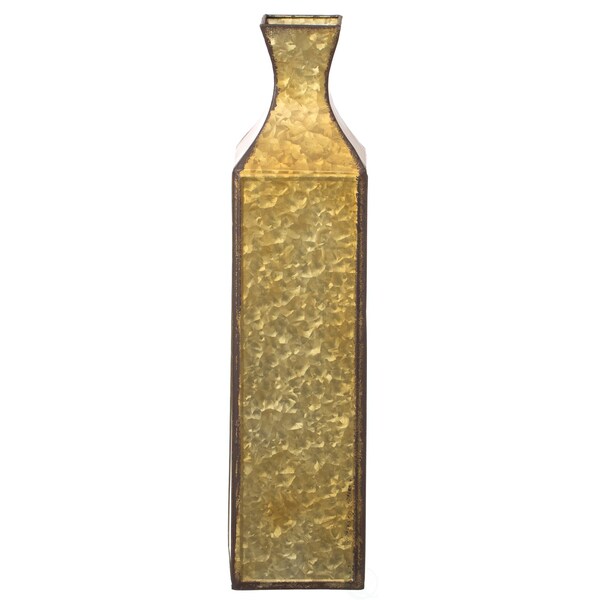 Uniquewise Antique Style Metal Bottle Shape Gold Floor Vase for Entryway, Living Room or Dining Room, Large - QI004442.L