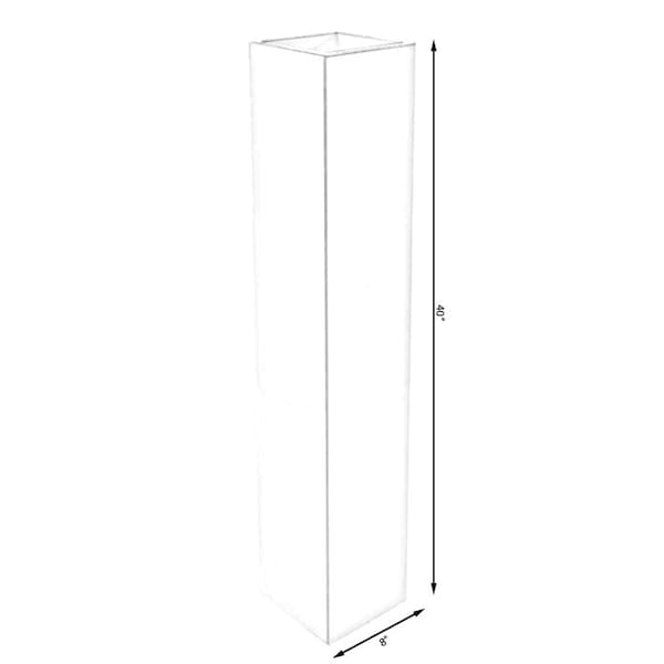 Uniquewise Tall Rectangular Wooden Modern Floor Vase, Black 40 Inch - QI004183.L