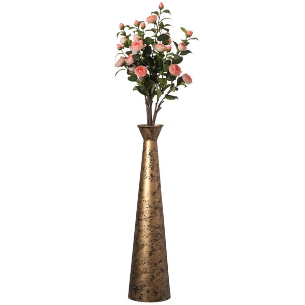 Uniquewise Brushed Paint Unique Straight Design Metal Floor Vase for Entryway, Living or Dining Room, Large - QI004445.L