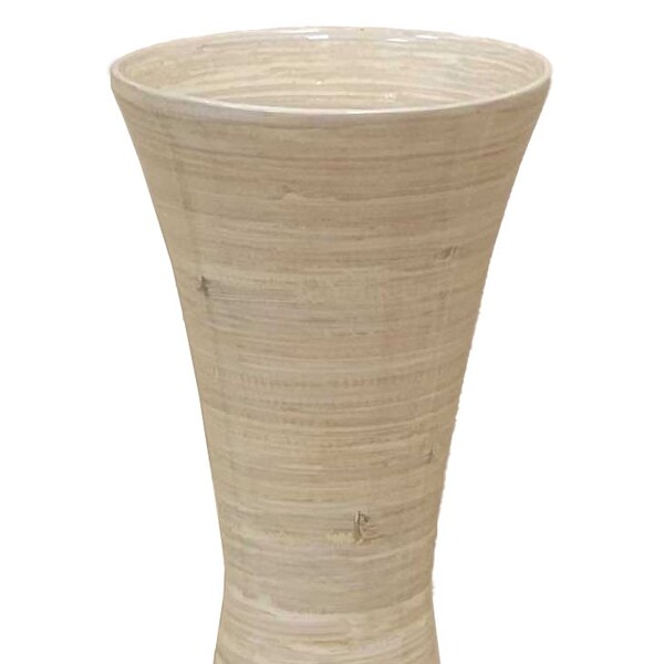 Uniquewise 27" Contemporary Bamboo Floor Flower Hourglass Vase for Dining, Living, Entryway, Purple - QI004273.PUR