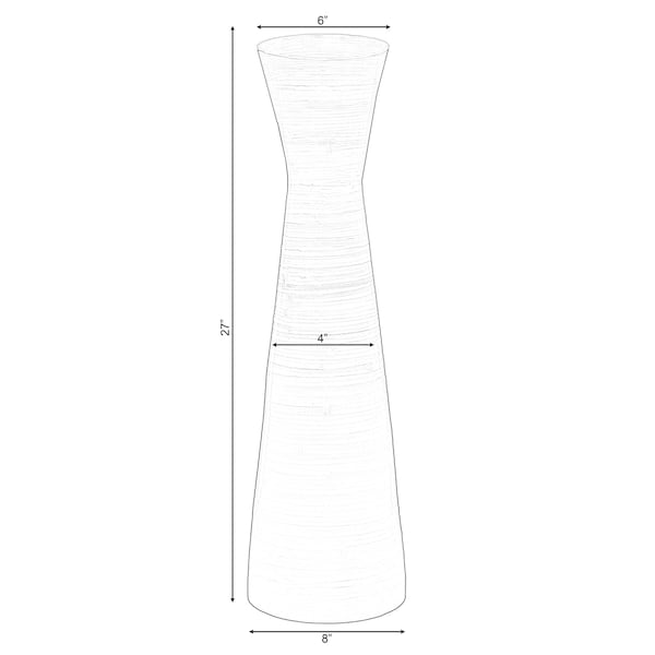 Uniquewise 27" Contemporary Bamboo Floor Flower Hourglass Vase for Dining, Living, Entryway, Purple - QI004273.PUR
