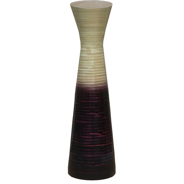 Uniquewise 27" Contemporary Bamboo Floor Flower Hourglass Vase for Dining, Living, Entryway, Purple - QI004273.PUR